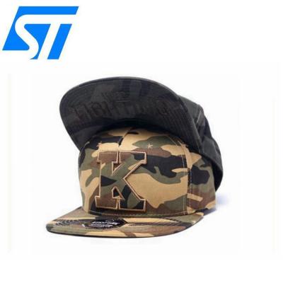 China COMMON flat snapback hat/brim camouflage snapback embroidery for sale