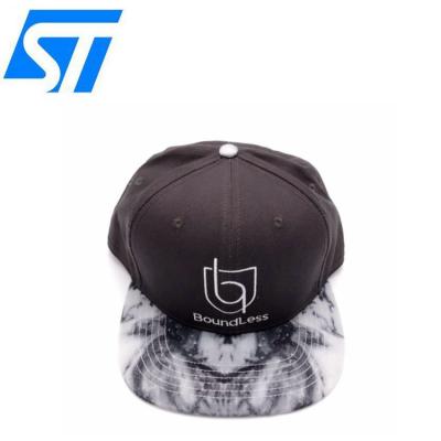 China JOINT Custom Printed Brim 6 Panel Snapback Hat With Flat Brim for sale