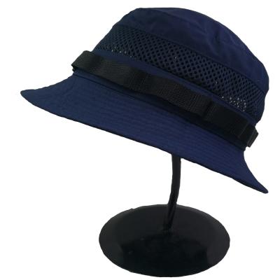 China Custom Hos Mesh Bucket Hat Fashion Striped Bucket Hat Custom Logo Empty Striped Bucket Hat for sale