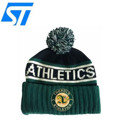 China JOINT Pom Free Embroidery Knit Beanie , Custom Beanie Hat for sale