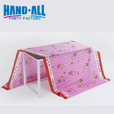 China Customizable Disposable Paper Tablecloth Theme Printed Wooden Birthday Party for sale