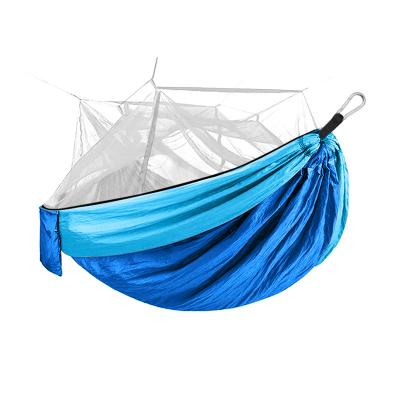 China OEM 210T Parachute Nylon 2 Person Comfortable Outdoor Folding Hammock Ultralight Camping Hammock With Mosquito Net for sale