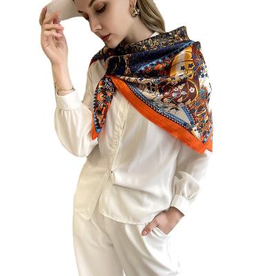 China DecorateÂ   Wholesale Cheap Designer Scarf Styles Silk Printed Scarf 2021 New Style 90*90CM Scarves For Women for sale