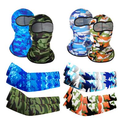 China Men Women Outdoor Sport Antibacterial Sun Protection Arm Sleeve Balaclava Set Quick Dry Hat For Running Fishing for sale