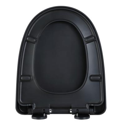 China Slow-end Toilet Seats Factory Hot Sale Customized UF Round Toilet Seat Black Toilet Seat Cover Applied To The Toilet And Its Accessories for sale