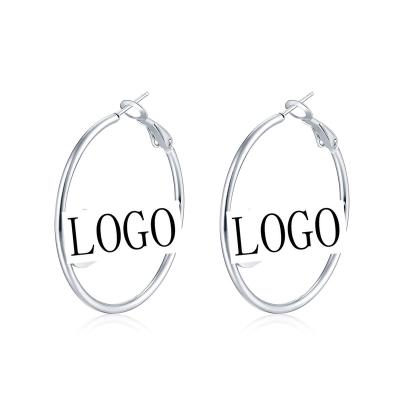 China Wholesale Cute Inspired Stainless Steel Round Big Circle 40mm Personalized Hook Earrings Jewelry for sale