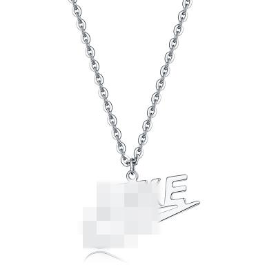 China New Punk Titanium Steel Necklace Fashion Flow Personality Logo Clavicle Chain Hook for sale