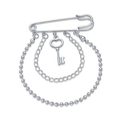 China Stainless Steel Go Simple Party Designs Rhinestone Tassel Brooches Pin Brooch Stainless Steel For Shirt Suit Key Chain Shoes for sale