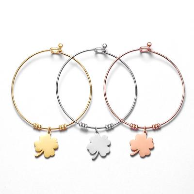 China Simple Four Leaf Clover Ring Bracelet Spot Wholesale CIA Korean Fashion Titanium Steel Jewelry 2021 New BOHEMIA for sale