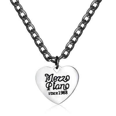 China DAYHAO Sweater Chain Titanium Steel Stain Retro Hip Hop Girl Harajuku CLASSIC Pendant Heart Jewelry for sale