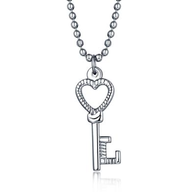 China Professional made titanium CLASSIC necklace heart lock key birthday gift personality hip-hop steel necklace for sale