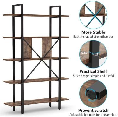 China (Size) 2021 HOT Heavy Duty Household 5 Tier Folding Shower Storage Rack Shelf Adjustable Wooden Bookcase for sale