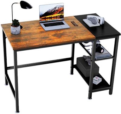 China Brown Adjustable Rustic Simple Assembly Industrial Design Small (Size) Home Office Steel Table Writing Computer Desk for sale