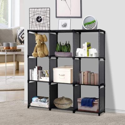 China Sustainable 9 Cube Modular Storage Shelves Storage Rack Organizer Rack Black for sale