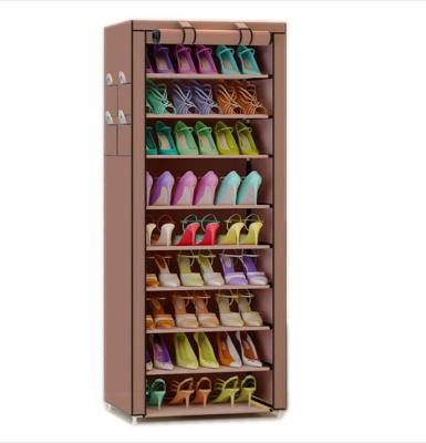 China Adjustable Popular Shoe Rack DIY Fabric Style (Size) Metal Folding Shoe Cabinet Practical Shoe Cabinet for sale