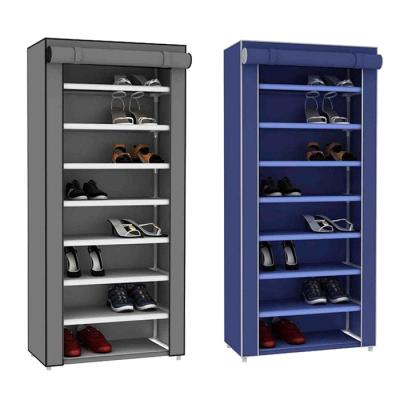 China (Size) Double Adjustable Closed Outdoor Shoe Rack Covered Waterproof Cloth Shoe Cabinet for sale