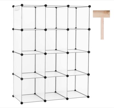 China (Size)Adjustable 12 Cube Portable DIY PP Wardrobe Closet Organizer Plastic Storage Cabinet for sale