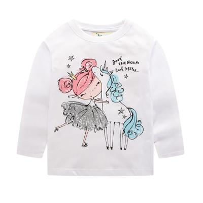 China China Suppliers Anti Shrink Kids 100 White Cotton Long Sleeve Baby Print Tops And Decor T-Shirt For 8 Years for sale