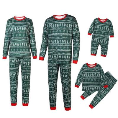 China 2021 Thermal Long Sleeve Pajamas Sleepwear Pajamas Teams Match Kid Mom Dad Family Package Christmas Print Pajamas Sets for sale