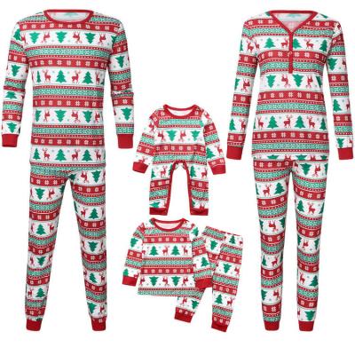 China Sublimation Thermal Pajamas Soft Snowflake Red Color White Shirts Pants Matching Pajamas Set Cotton Christmas Pajamas Family Four Piece for sale