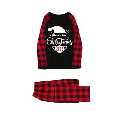 China 2022 Autumn Breathable Christmas Print Family Clothes Sleepwear Pajamas Matching Jammies Parent-child Suit Pajamas Set Merry Christmas Print Pajamas for sale