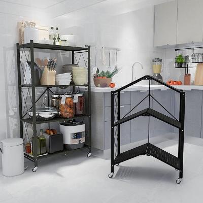 China Viable foldable storage collapsible steel rack bury steel folding shelves estante cocina RAF rak dapur for sale