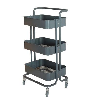 China Storage 3 tier metal rolling cart 3 layers rolling troly cart carritos three tier rolling metal for sale