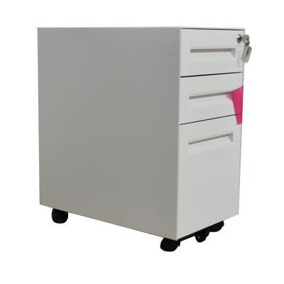 China Metal Filing Cabinet 3 Drawer Locking Movable Pedestal With Caster Wheel for sale