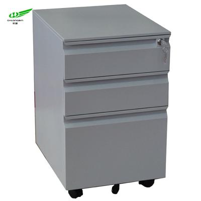 China 3 Drawer Card Steel Mobile Filing Cabinet Convenience and Durable Modern Furniture for sale