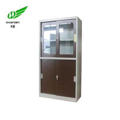 China (Height) Adjustable File Cabinet Door Metal Glass Cabinet with Sliding Glass Door Sliding Glass Door Closet for sale