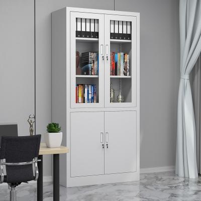 China Adjustable (height) knock down swing door filing cabinet metal cupboard sliding door 4 glass door steel file cabinet archivador metalico mueble for sale