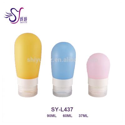 China Hot Sales 37ml /60ml /90ml Personal Care Squeeze Silicone Travel Lotion Bottle Silicone Handheld Travel Kits for sale