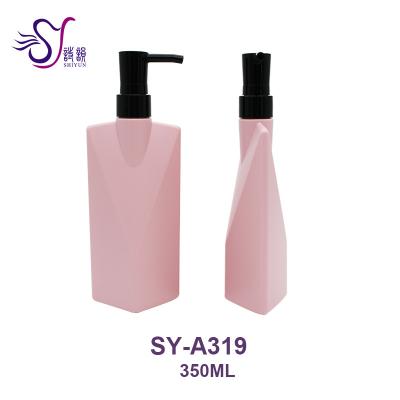 China Household Products Shampoo Bottles PE Bottle Pink Pump Bottle for sale