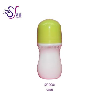 China Personal Care 50ml Refillable Plastic Deodorant Bottle With Trackball Container D081 for sale