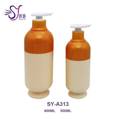 China For Lotion Bottle 800ML 500ml DOUBLE COLOR Empty Shampoo Bottle Empty Bottle A313 for sale