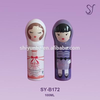 China Cute Doll Head Type Personal Care 100ml PET Lotion And Perfume Bottle B172 for sale