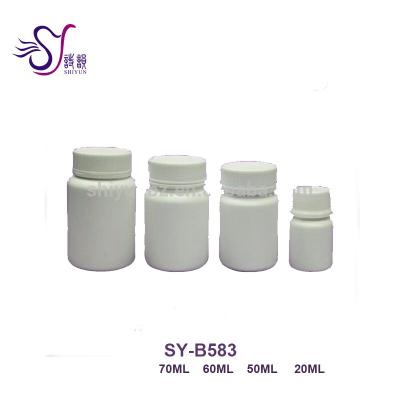 China Personal Care Plastic Capsules Bottle Round Shape Design , White HDPE Small Plastic Pill Medicine Bottle for sale