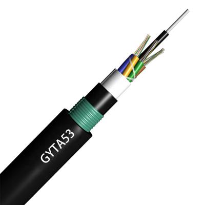 China FTTH CATVSCOPE GYTA53 Outdoor 2 Core PE Sheath Armored Fiber Optic Cable CATVSCOPE 2 to 144 Dual Core for sale