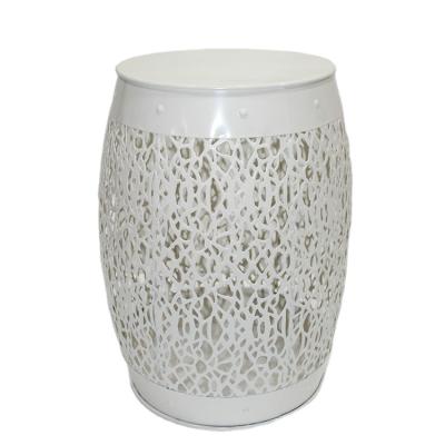 China Hollow Modern Stool- Customized Unique White Quality Guaranteed Modern Metal Garden Stool for sale