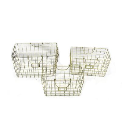 China Organizer Stocked Vegetable Mesh Wholesale Multifunctional Storage Basket of Gold Table for sale