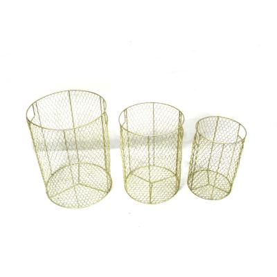 China Nordic Decorative Round Metal Stocked Organizer Nordic Storage Wire Basket for sale