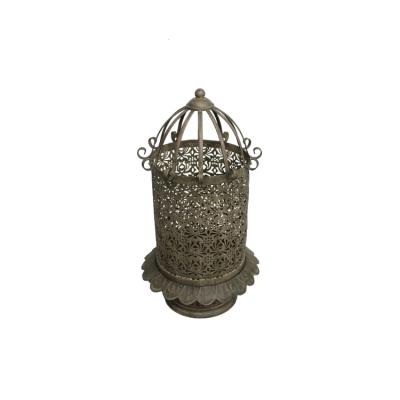 China Home Decoration Unique Design Candle Holder Decoration Wedding Black Metal Lantern for sale