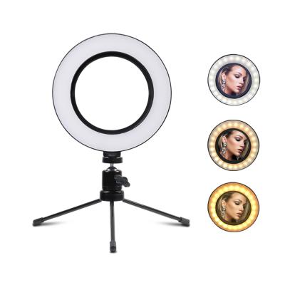 China Wholesale Custom 6Inch For Photography Led Circle Ring Light With Tripod Stand Tik tok Makeup Led Circle Ring Light for sale