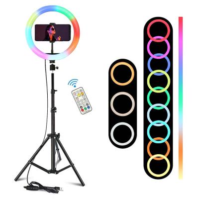 China ABS made in China Support Youtube Live Stream Video Chat Led Selfie Ring Fill Light With Phone; Selfie Ring Lamp Led RGB Ring Light for sale