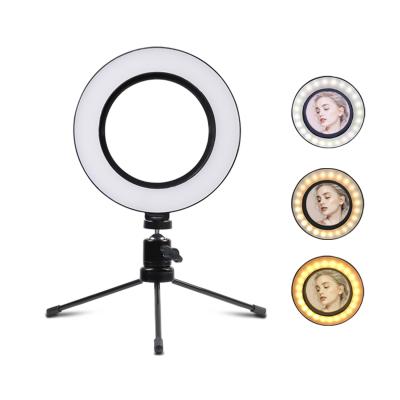 China Hot Sale 6.3 Inch 16cm Circle Light LED Selfie Stick Ring Light Tik TOK Mobile Sefile Ring Light with Tripod Mount 6.3 Inch 16cm Circle Light for sale