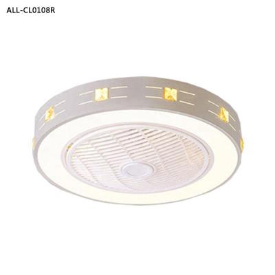 China Modern Living Room Ceiling Fans With Remote Control Lights Iron Acrylic LED Fan Light Dimmable White Painted Bedroom Living Room Fan Lamp for sale