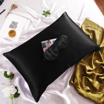 China Factory Price 19 Mm Design Viable Export Manufacturer Attractive Design Pure Silk Pillow Case With Eye Mask for sale