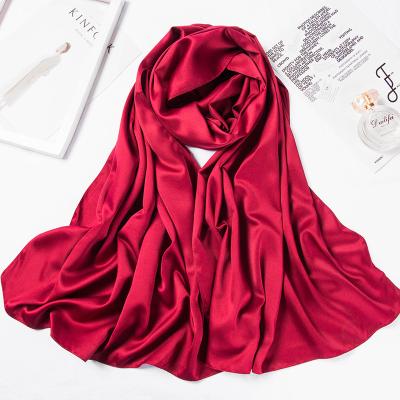 China China supply warm and comfortable custom printed fashion solid color 100 wensli silk chiffon bandana scarf for young girls for sale