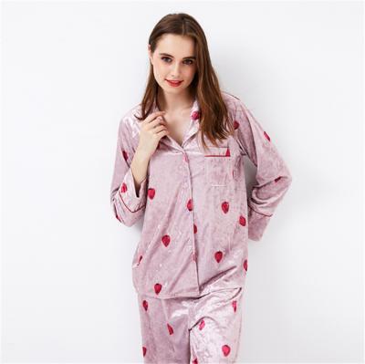 China QUICK DRY long-sleeved two-piece silk pajamas of ladies pajamas autumn and winter supply new and women's sleepwear set for ladies for sale