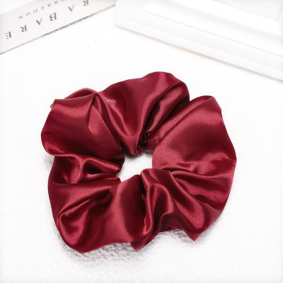 China Fashion real scrunchy pink hair scrunchies real fashion scrunchies gray red silk hair scrunchies custom made wholesale trendy packing for girl for sale